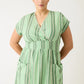 Nancybird Hana Wrap Dress in Green Stripe
