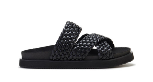 Rollie Rhodes Cross Slide in Black Weave Leather