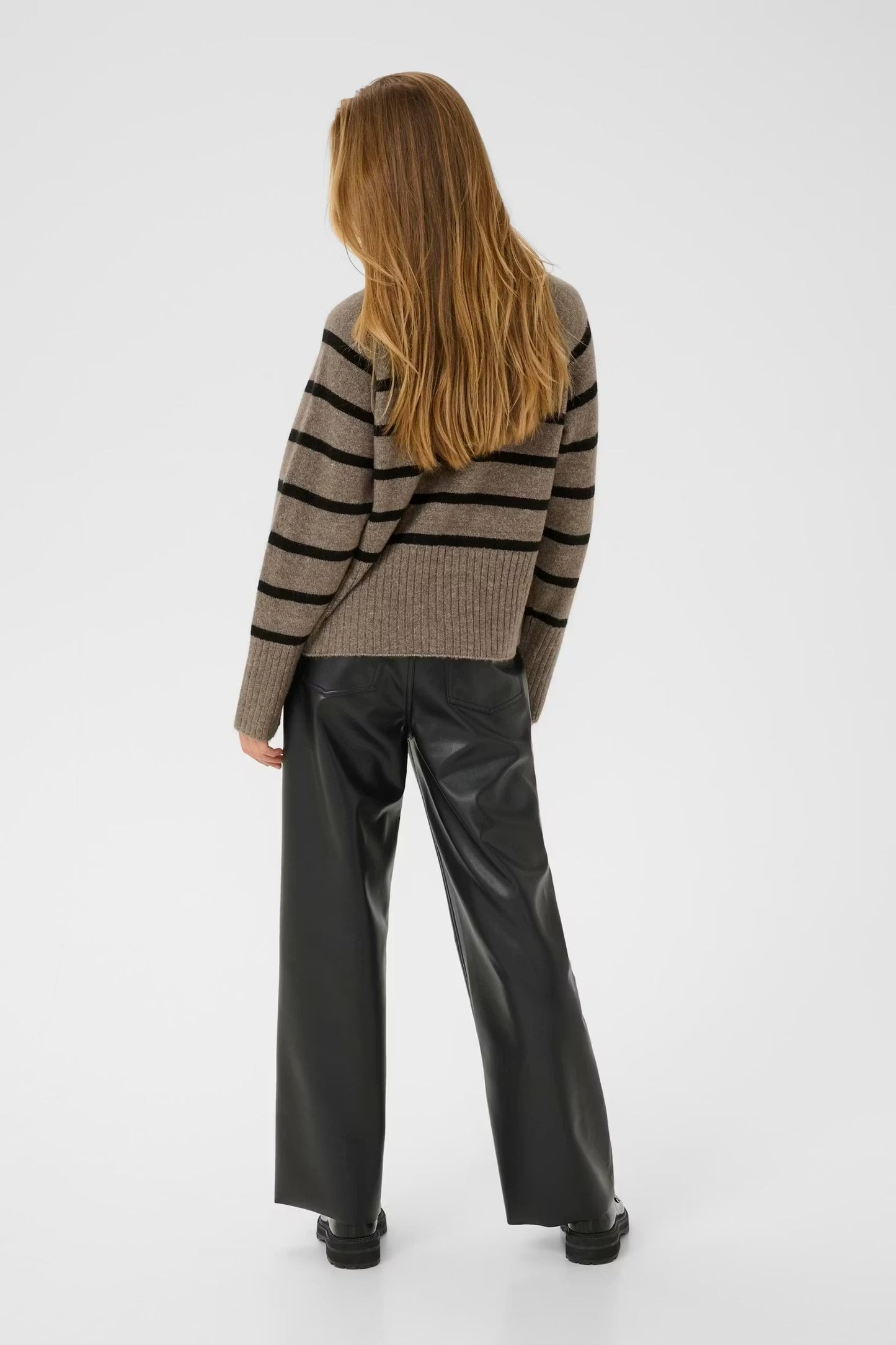 Kaffe KAerin Knit Pullover Morel Melange / Black Stripe