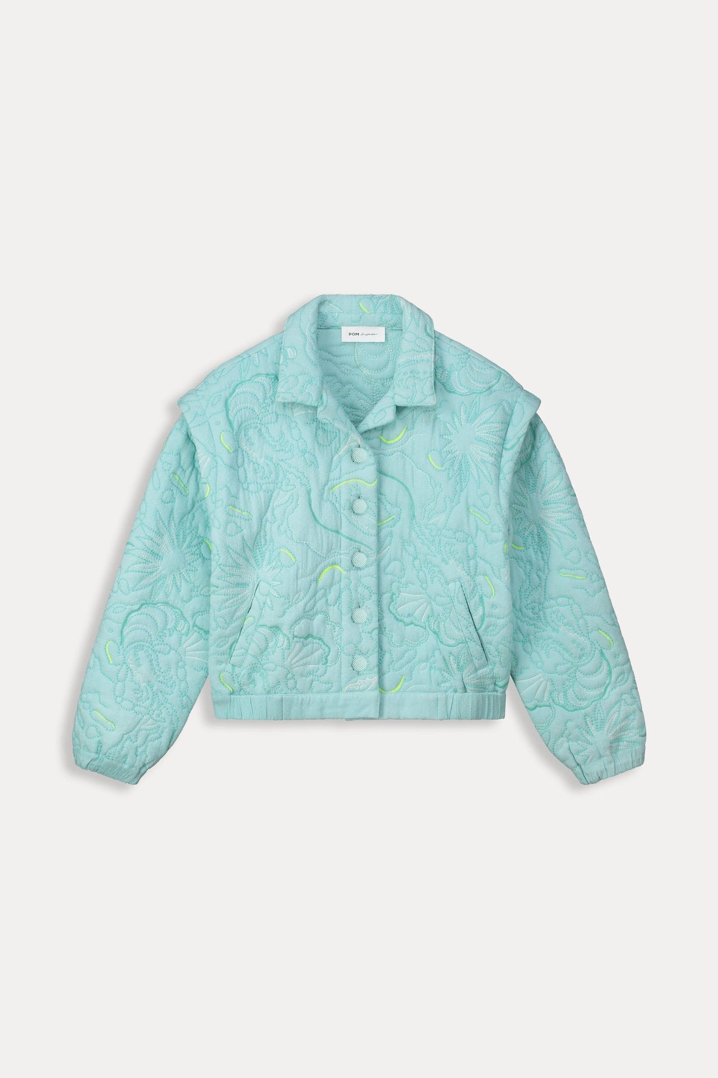 POM Amsterdam Quilted Jacket in Aqua