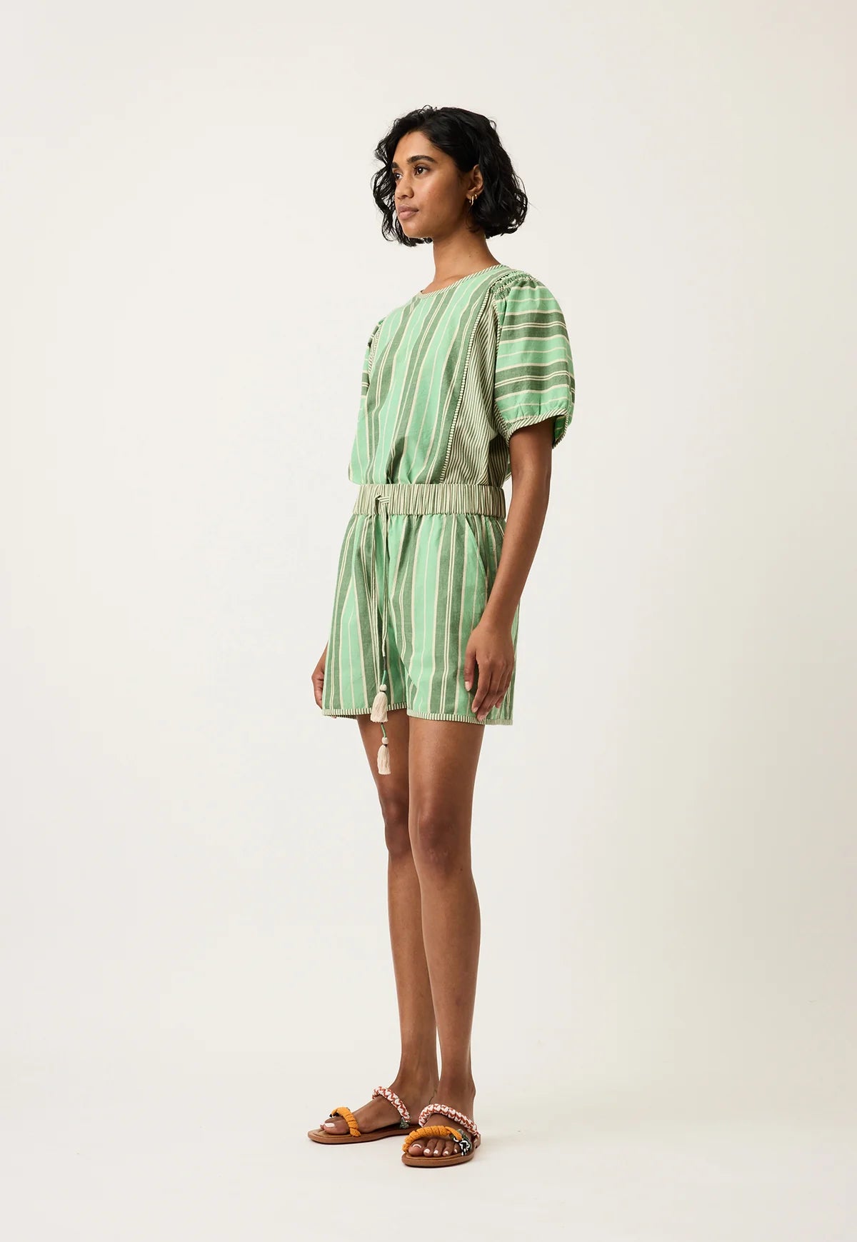 Nancybird Iris Short in Green Stripe