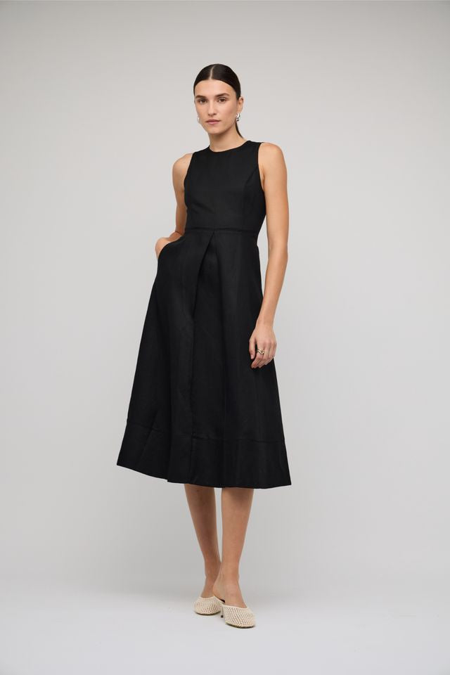 Staple the Label Veda Midi Dress, Black