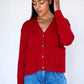 Maxted Button Down Cardigan in Red