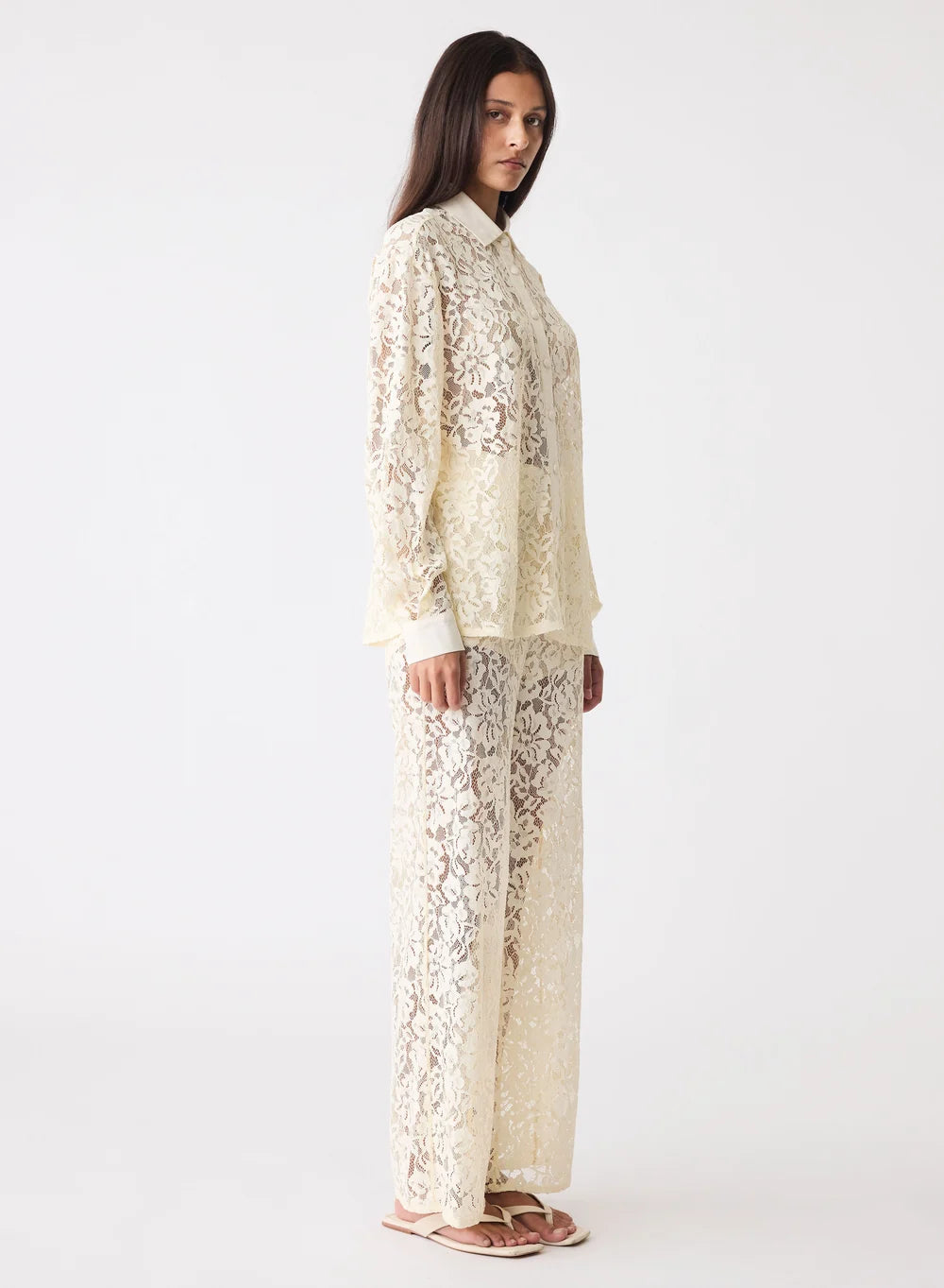 Esmaee Oasis Pant in Ivory Lace
