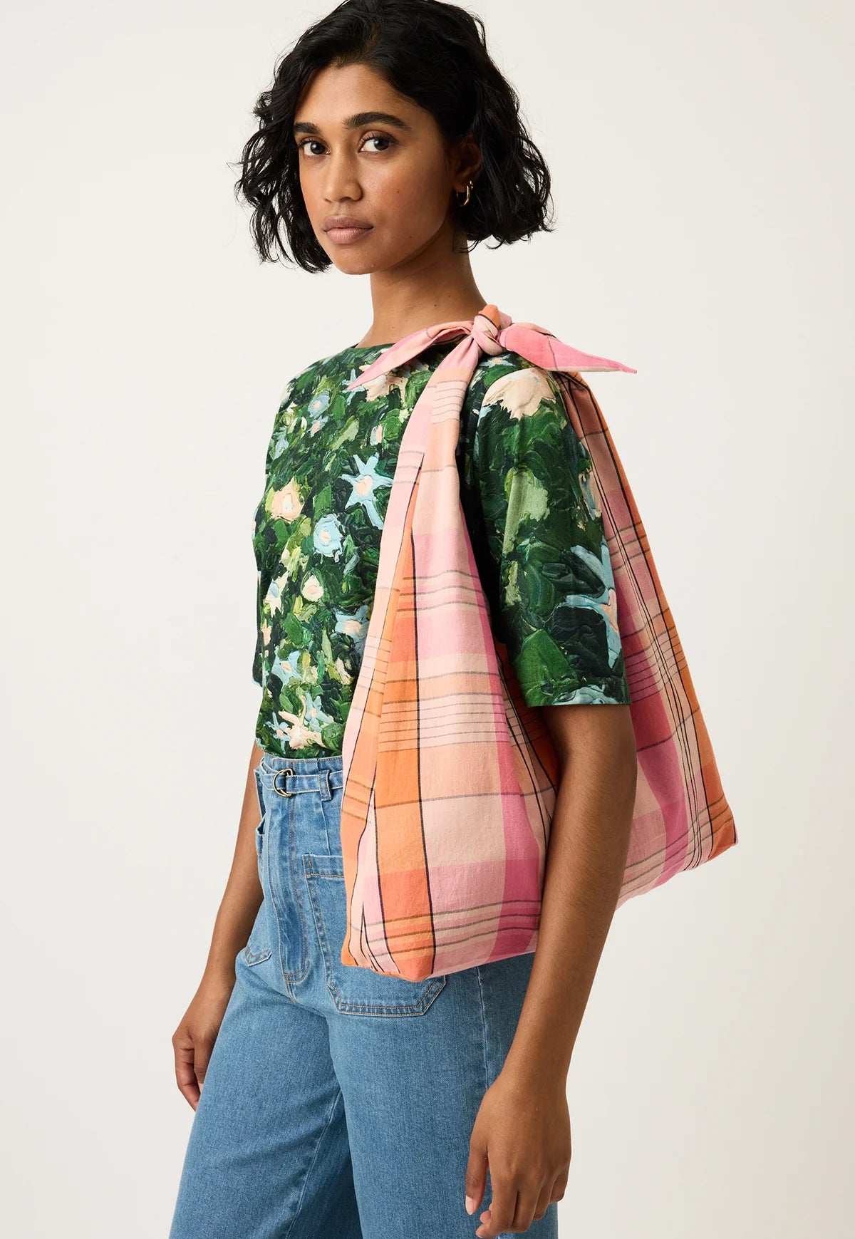 Nancybird Knot Bag in Pink Check