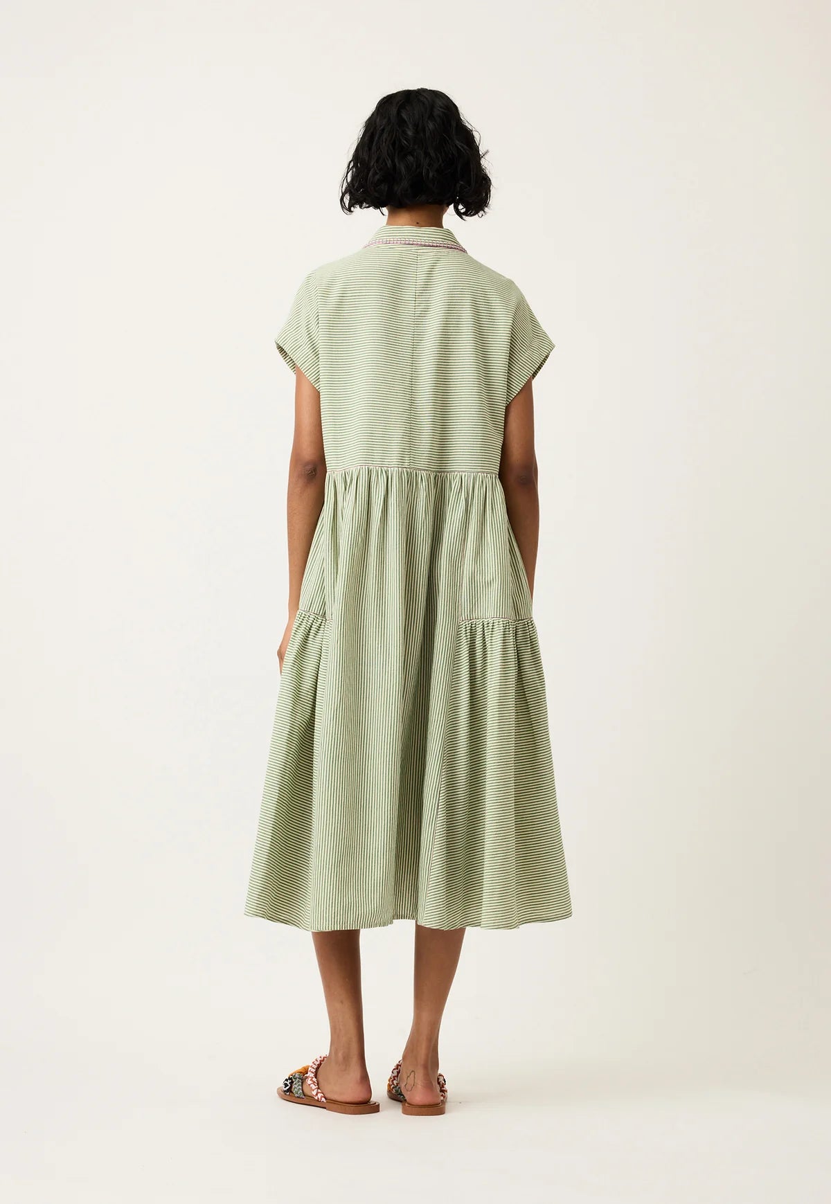 Nancybird Maja Dress in Green Stripe