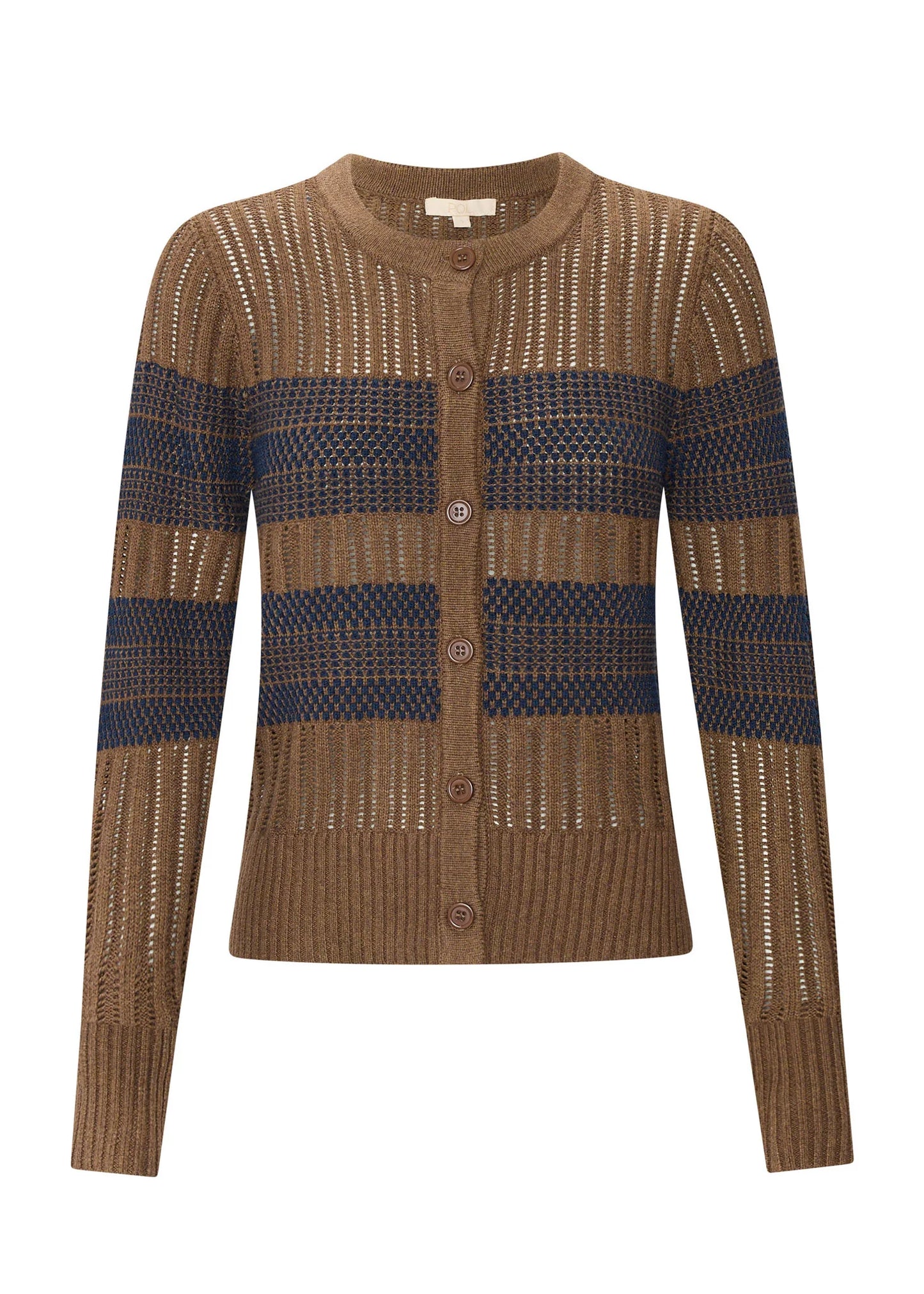 POL Sable Cardigan Striped Choc / Ink