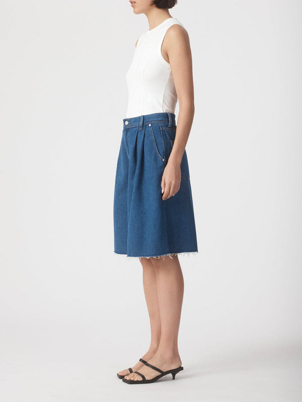 Nobody Denim Pleat Short in Amalfi