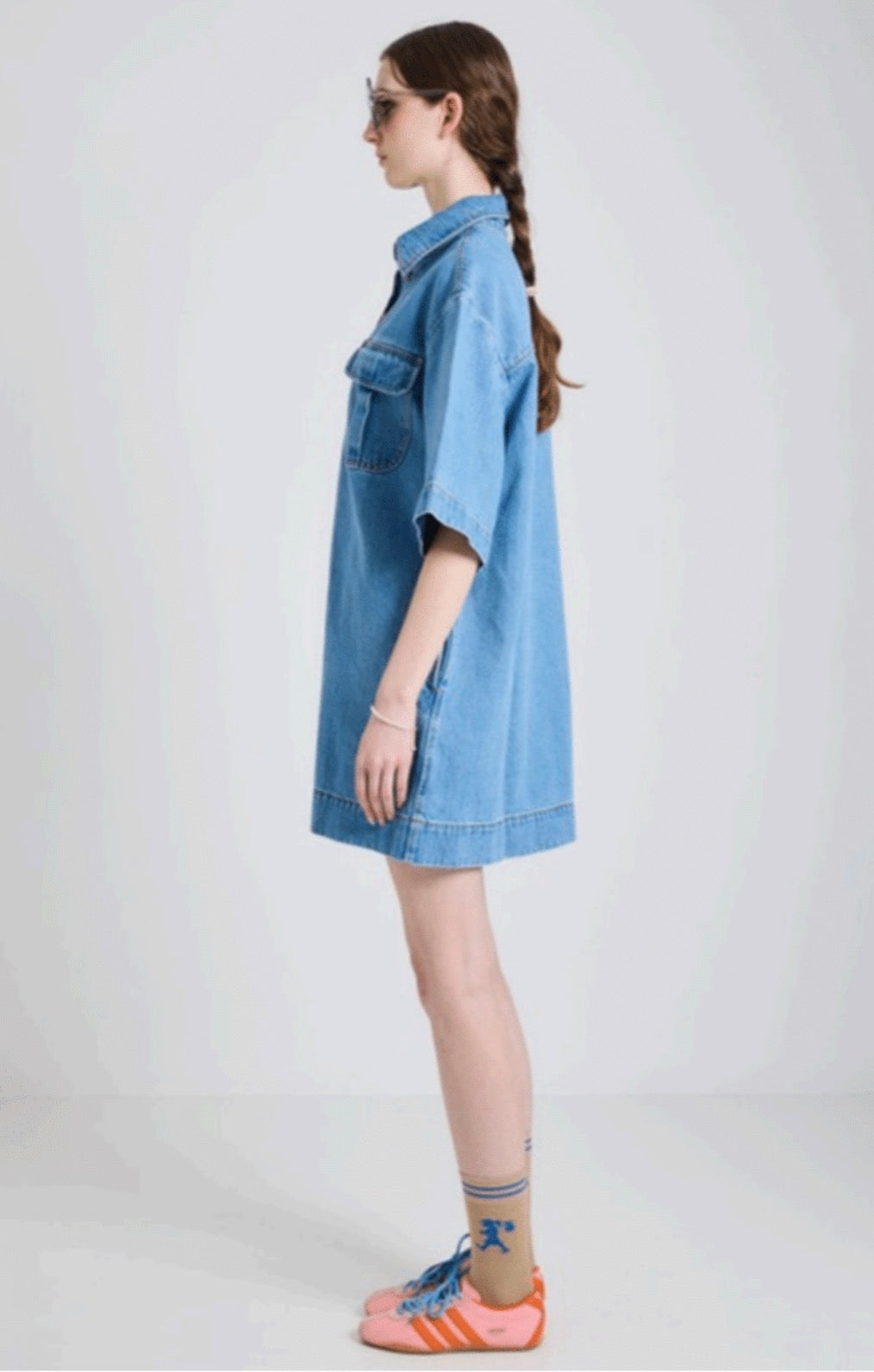 Outland Denim X Karen Walker Travellers Shirt Dress in Light Blue