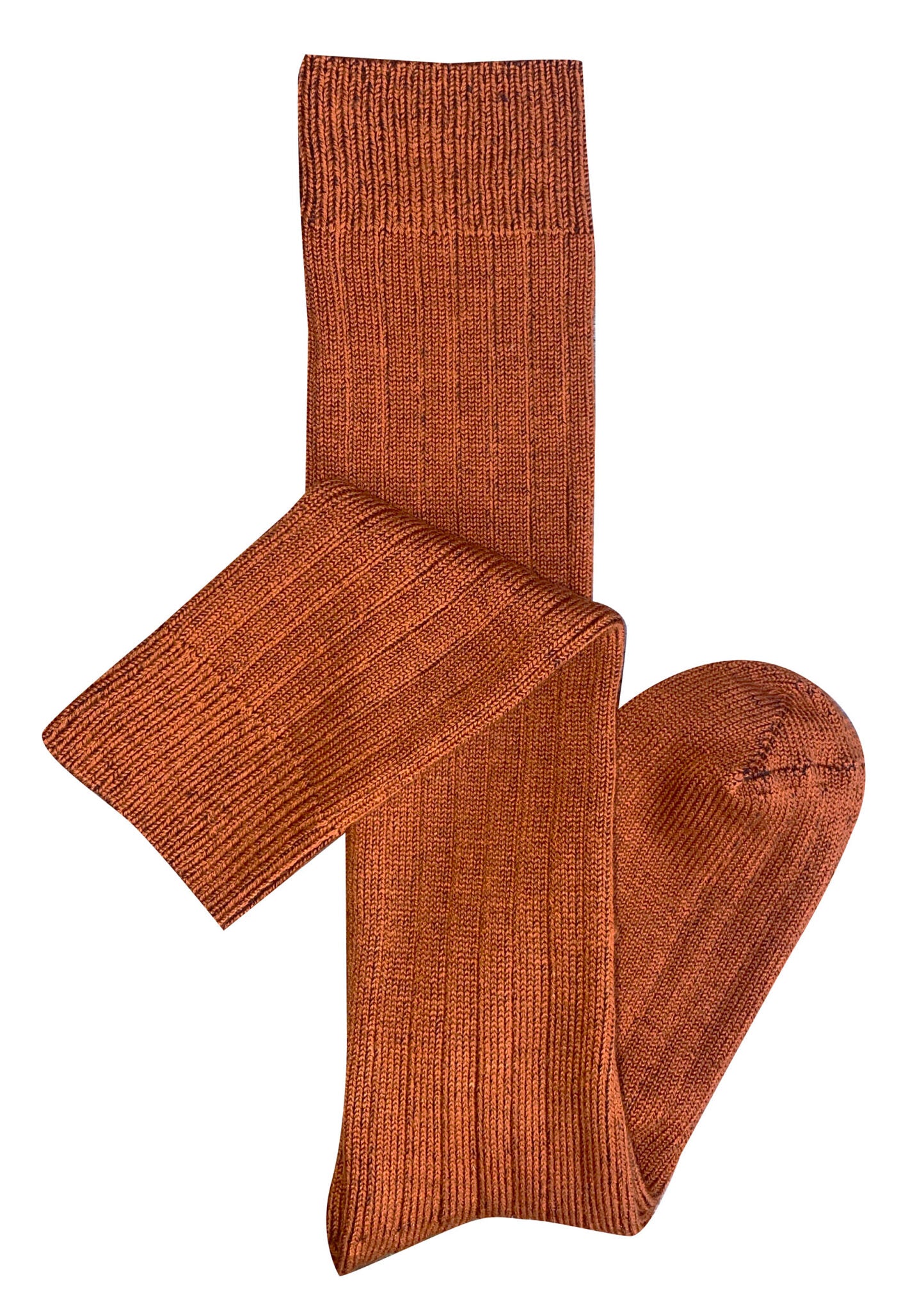 Tightology Long Rib Merino Wool Socks in Paprika