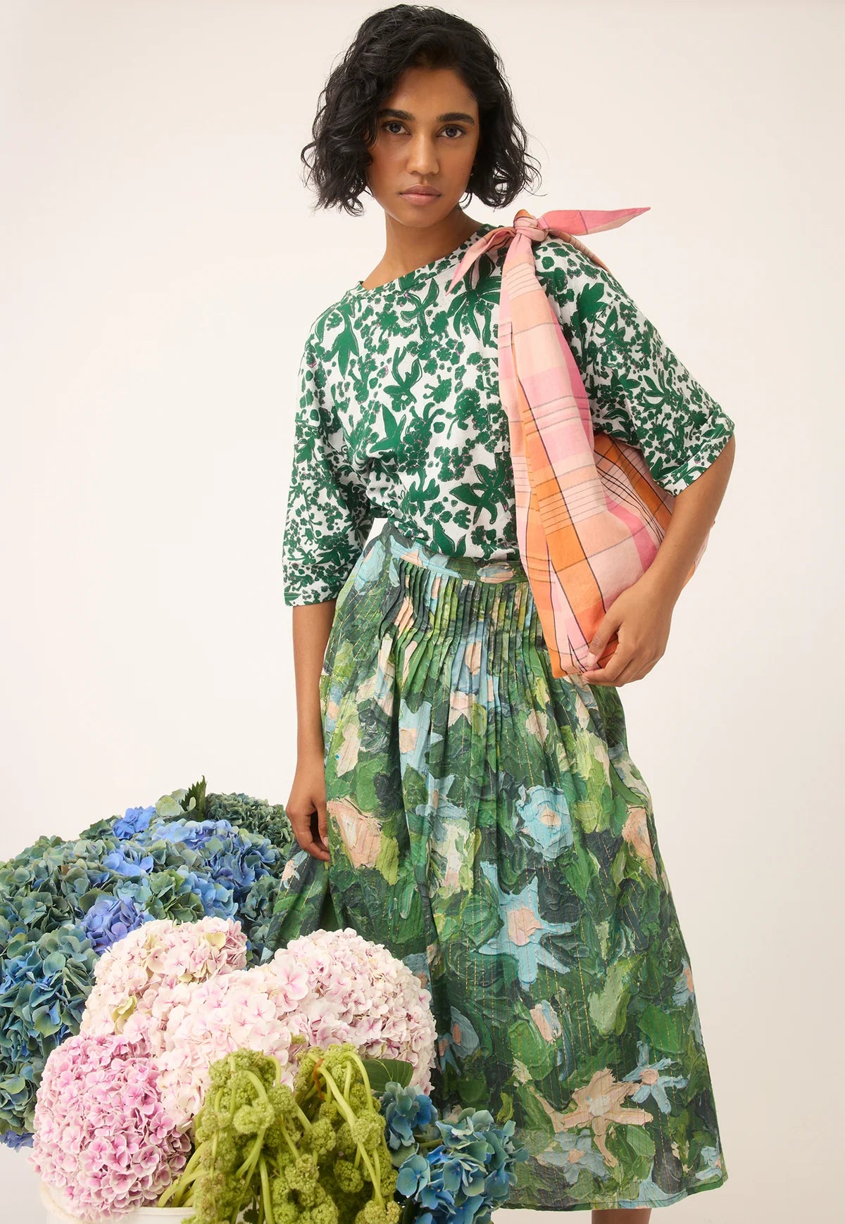 Nancybird Knot Bag in Pink Check