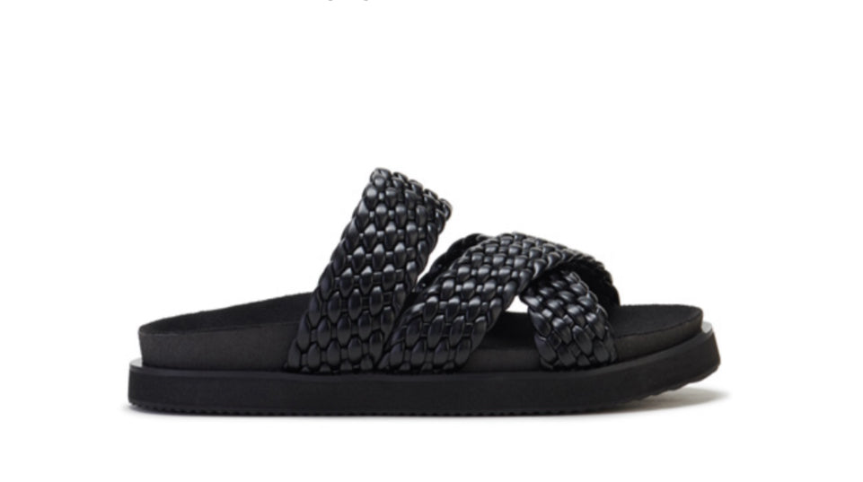 Rollie Rhodes Cross Slide in Black Weave Leather