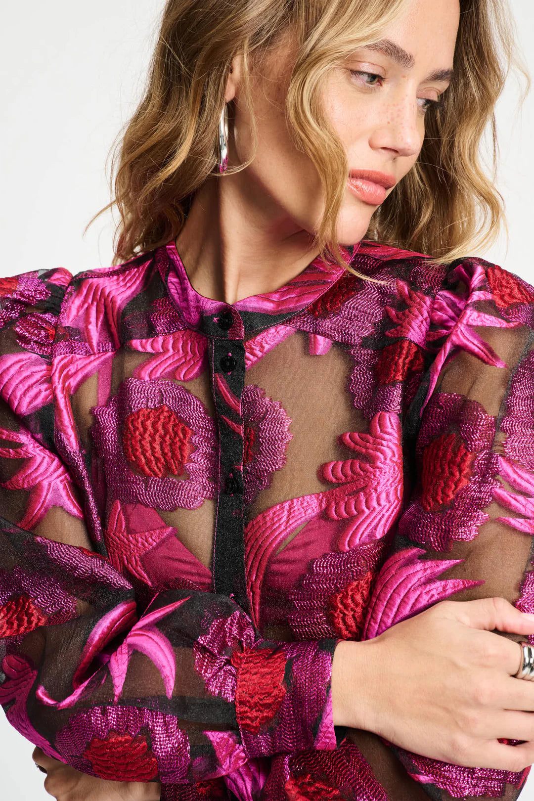 POM Amsterdam Splashing Fireworks Blouse Organza