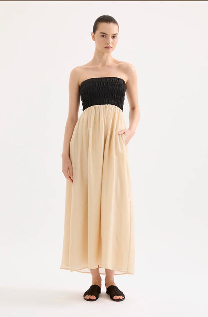 Nude Lucy Frances Shirred Maxi Dress