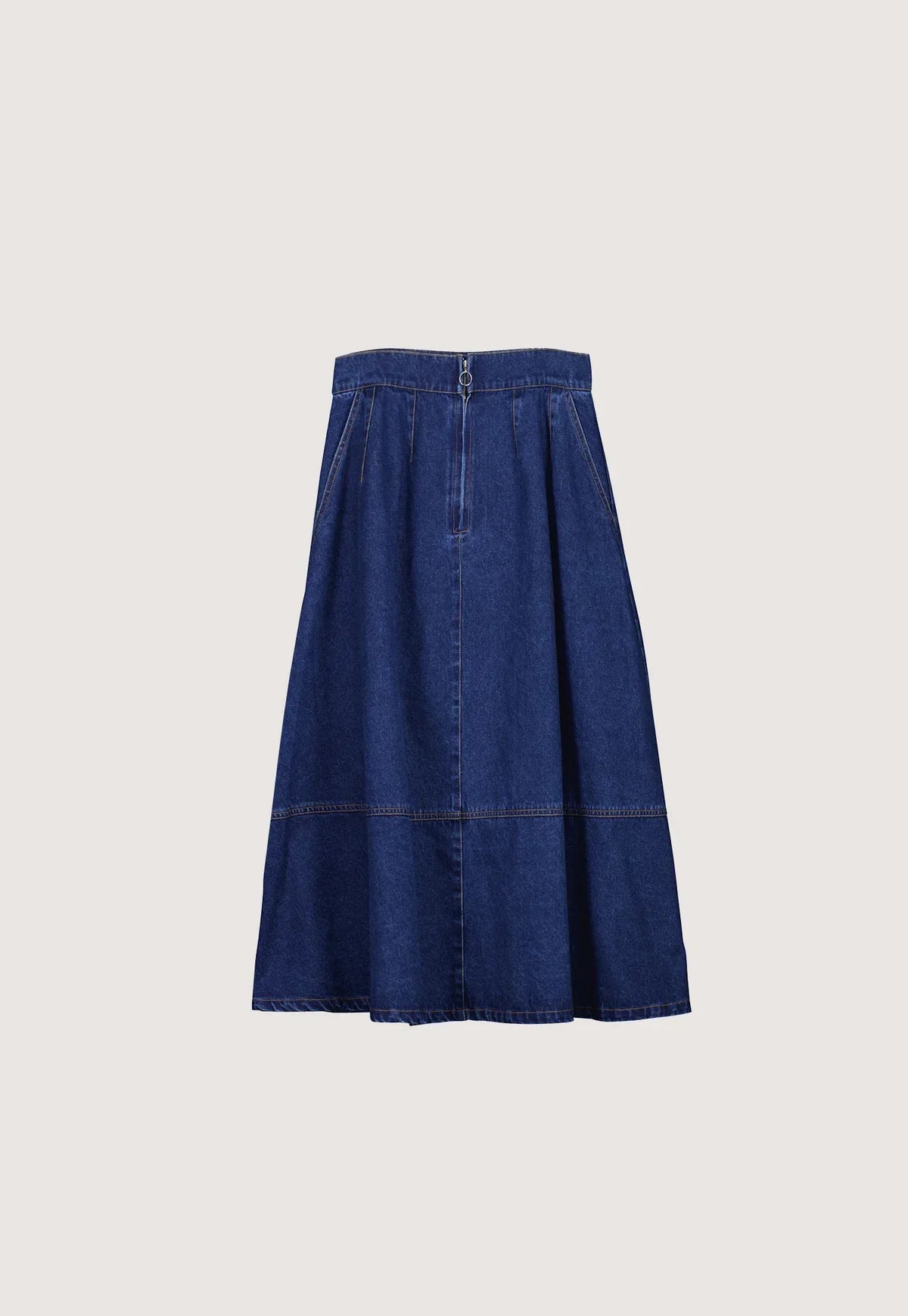 Nancybird Aries Denim Skirt in dark wash blue