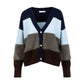 Coster Colourblock Knit Cardigan with Furry Sleeves