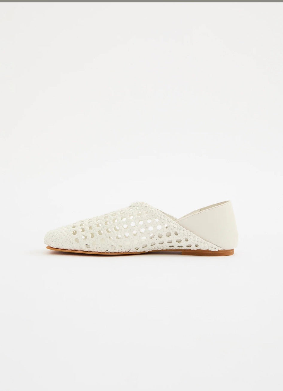 Nude Lucy Etta Crochet Flat White