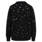 Coster V Neck Knit in Black with Foil Print