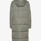 Coster Long Puffer Jacket in Ash Green