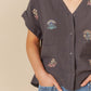Indi and Cold Short Sleeve Embroidered Shirt