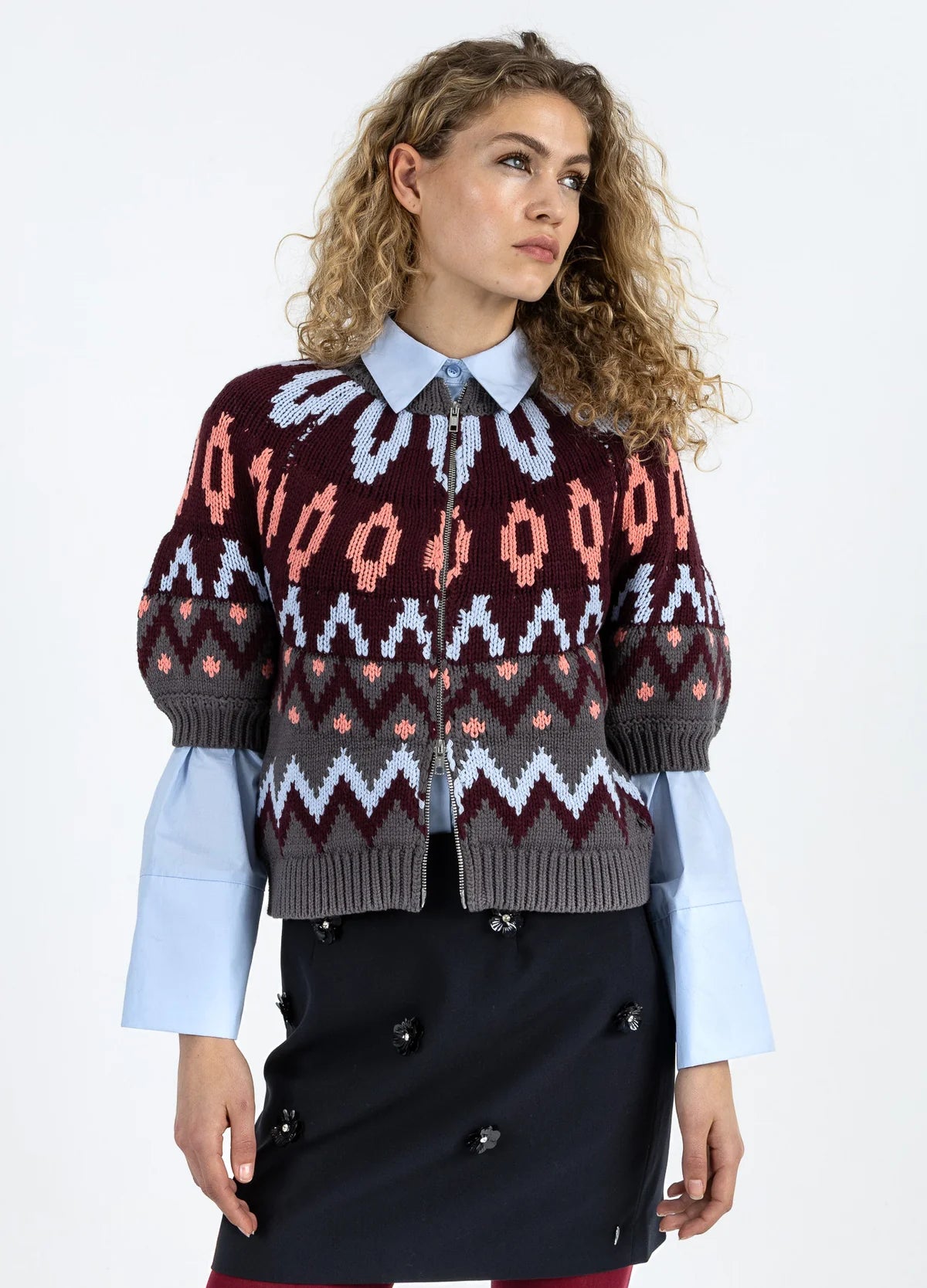 Coster Short Sleeve Knit Zipper Jacket