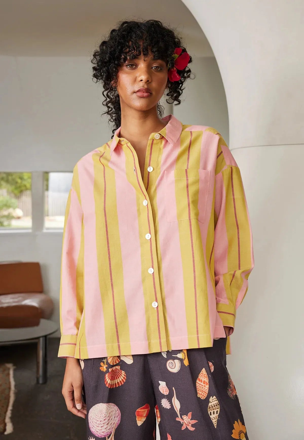 Nancybird Sabine Shirt in Dusk Stripe - the tartan fox