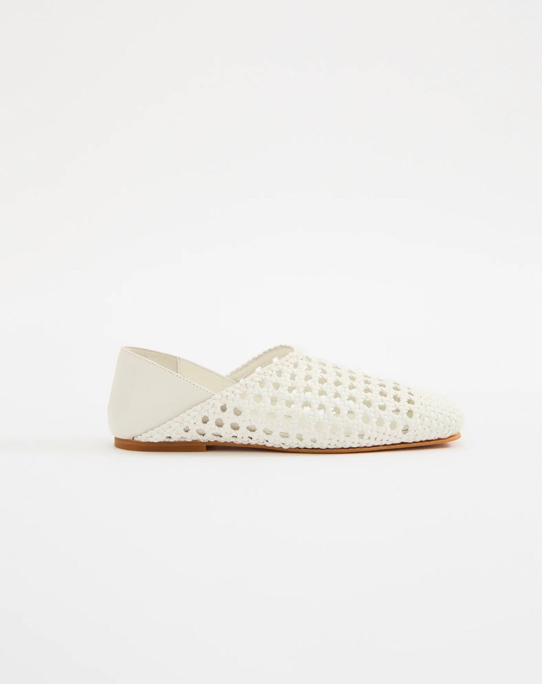 Nude Lucy Etta Crochet Flat White