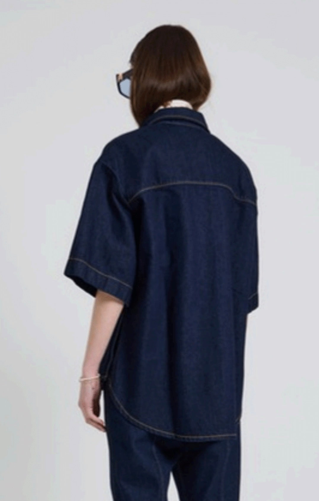 Outland Denim X Karen Walker Mod Shirt in Indigo