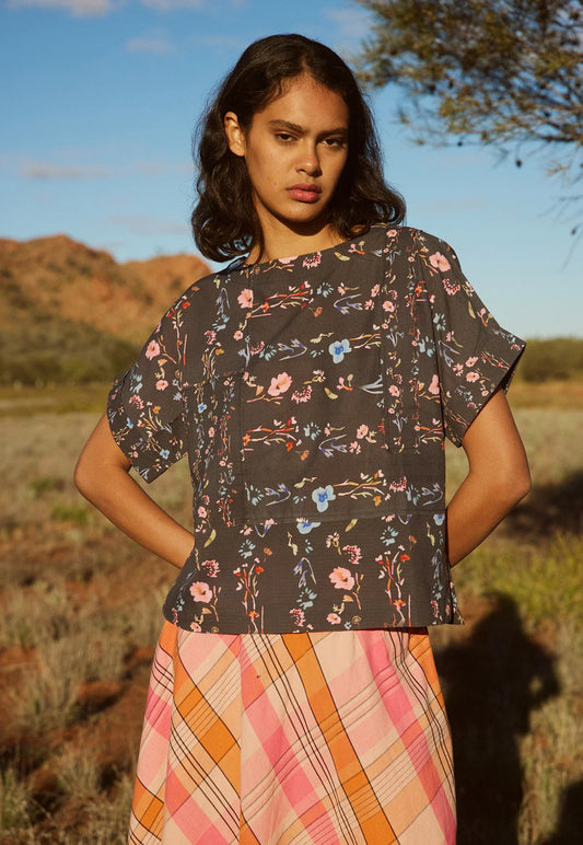 Nancybird Dolman Top in Watercolour Charcoal
