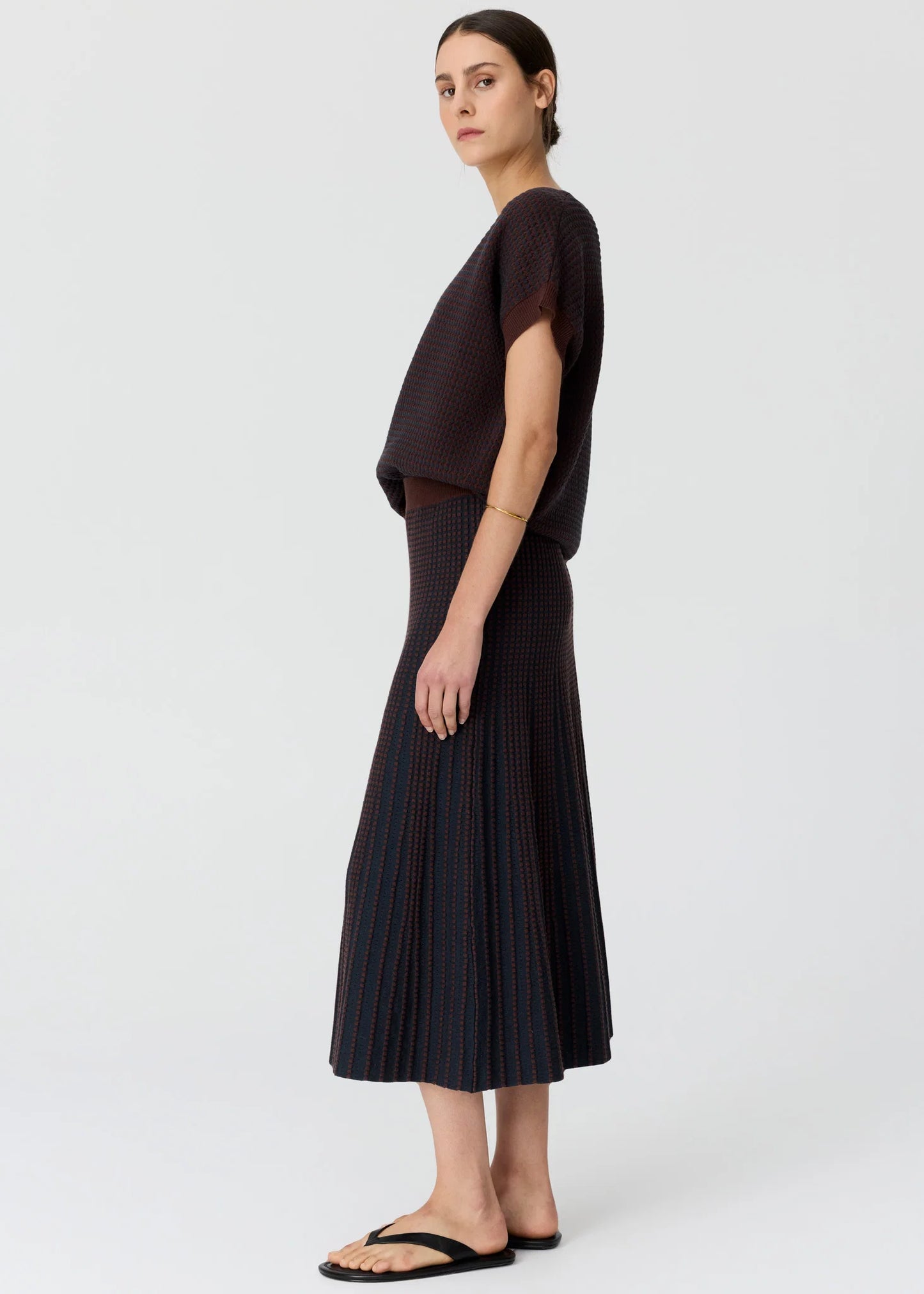 POL Evlyn Knit Top Choc/Ink