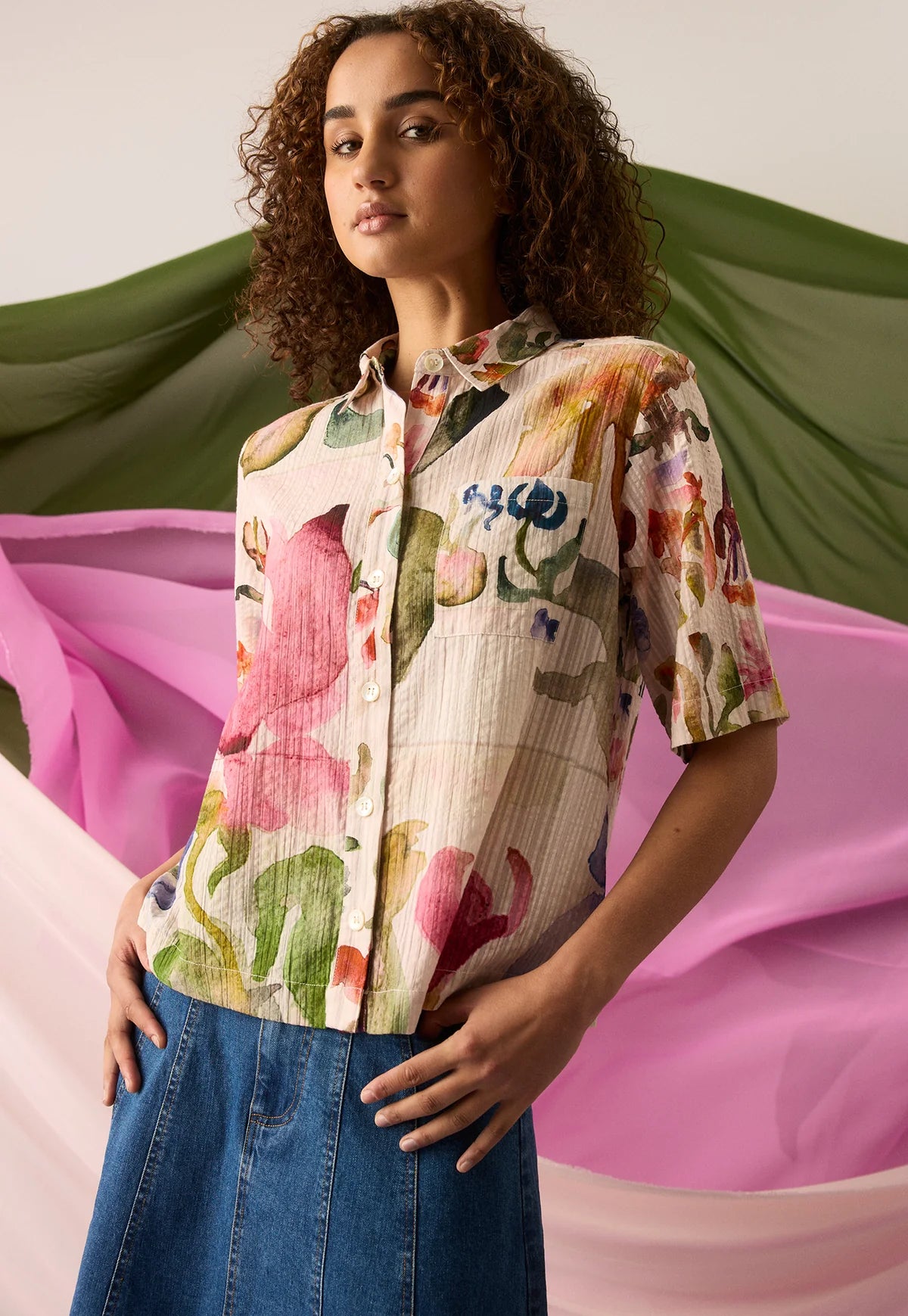 Nancybird Summer Shirt Watercolour Collage