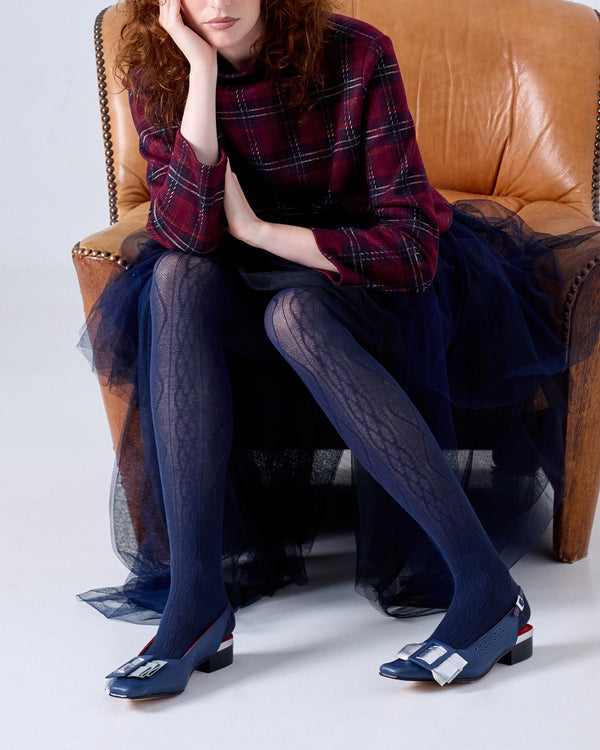 Tightology Aran Cashmere Blend Tights Navy