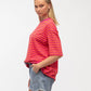 Mimi Stripe Tee Magenta/Orange