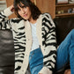 Kaffe KAsandra Knit Cardigan Turtledove / Black Animal Print