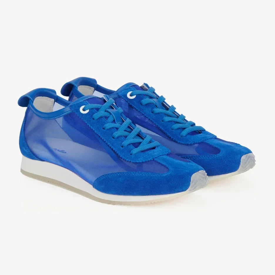 Rollie Cruz Sneakers in cobalt blue mesh and suede with white soles.