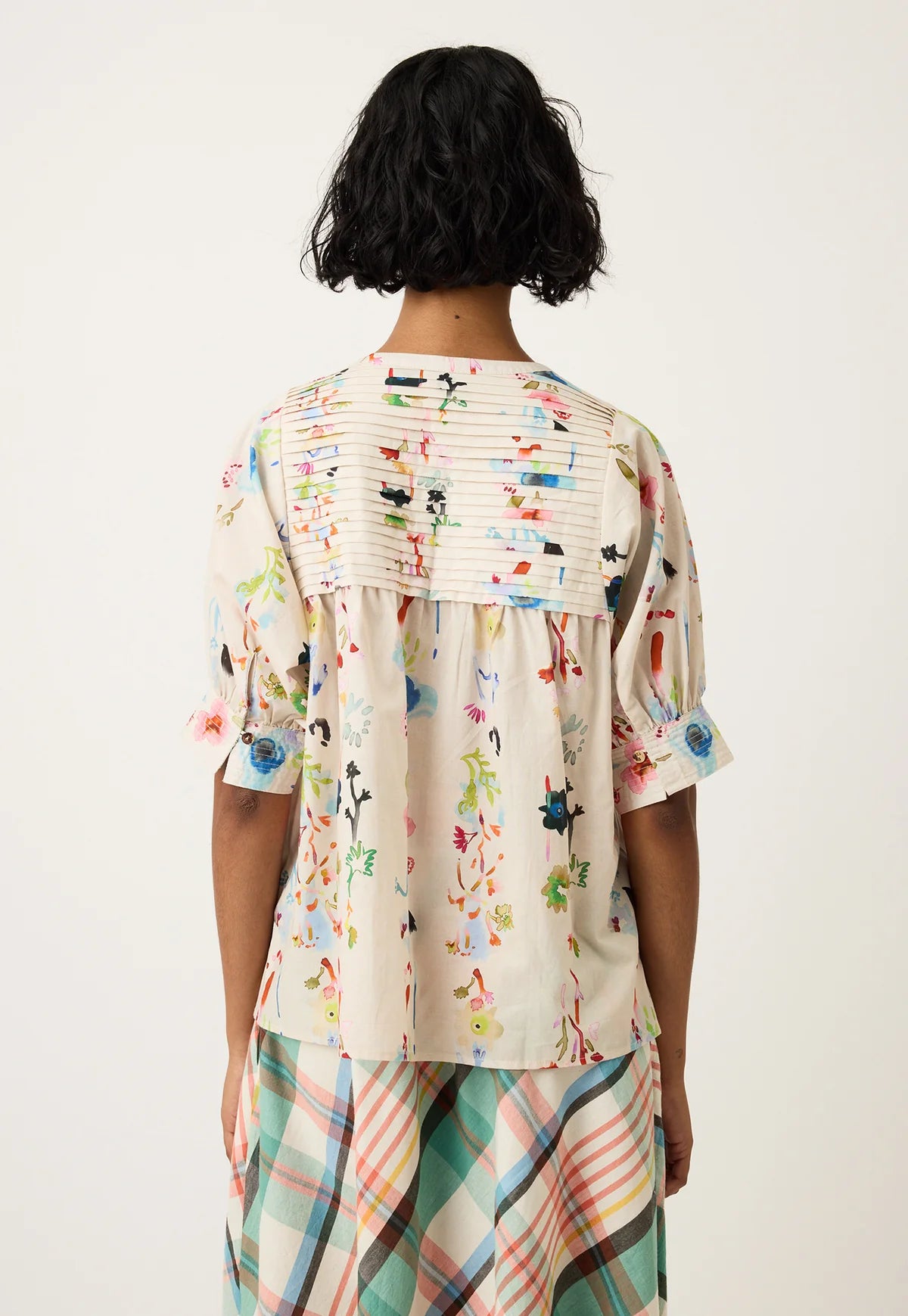 Nancybird Gwen Blouse, Watercolour Cream
