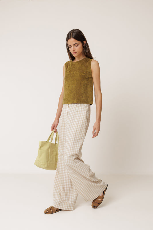 Indi & cold Elastic Waist Gingham Pant
