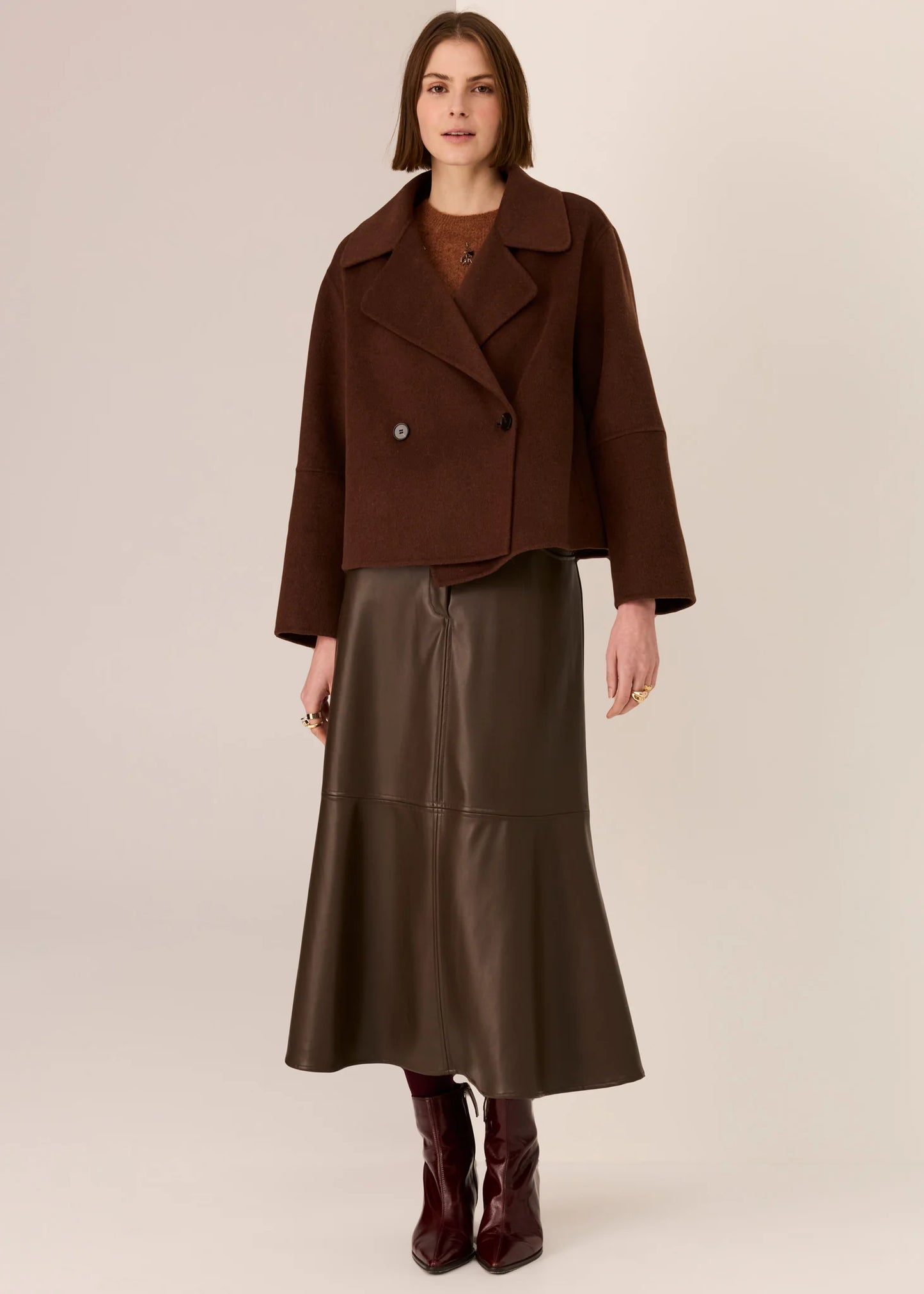 POL Cohen Cropped Wool Coat