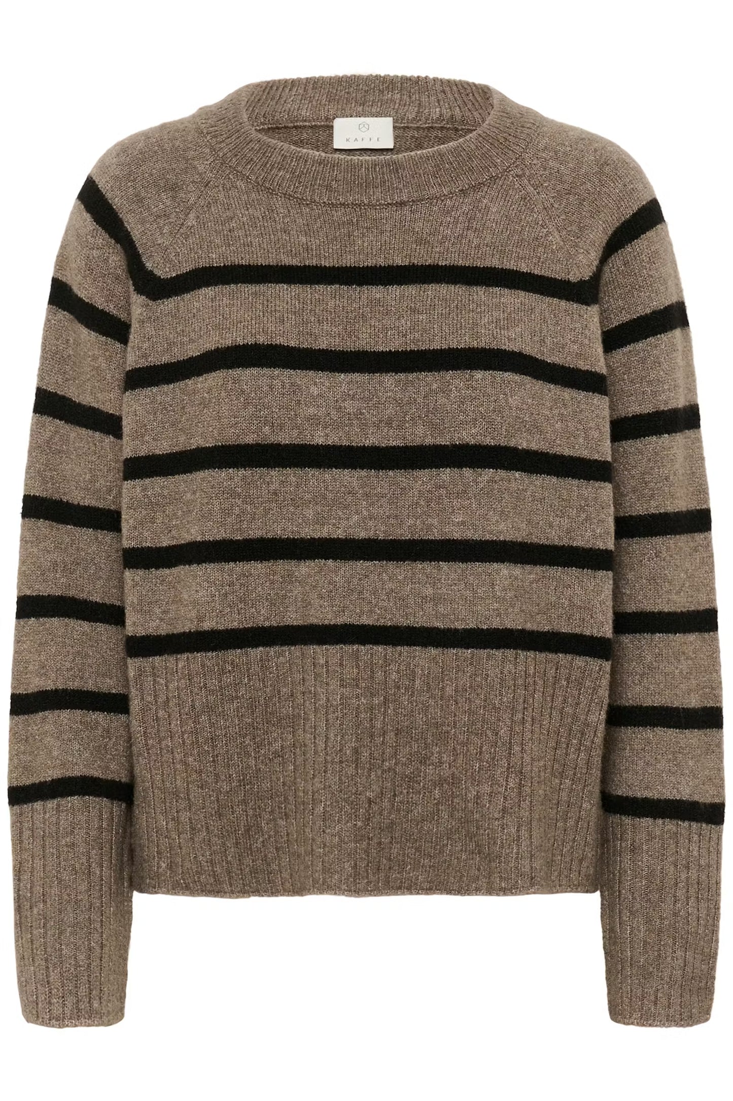 Kaffe KAerin Knit Pullover Morel Melange / Black Stripe