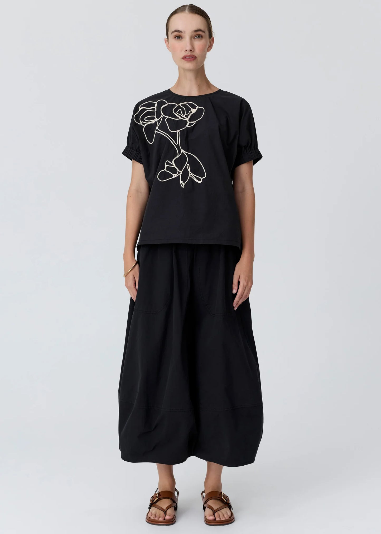 POL Alma Bubble Skirt in Black