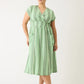 Nancybird Hana Wrap Dress in Green Stripe