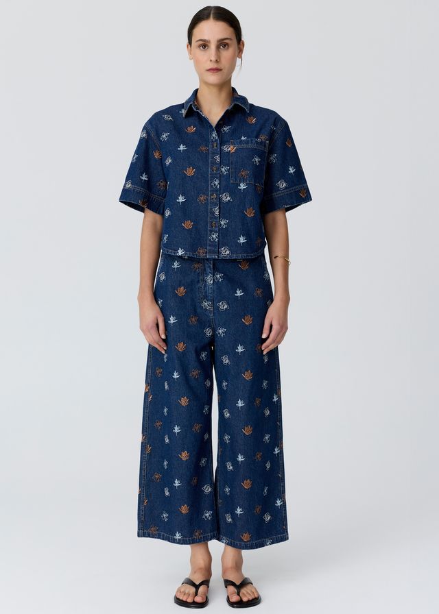 POL Gilt Emb. Shirt Denim/Copper