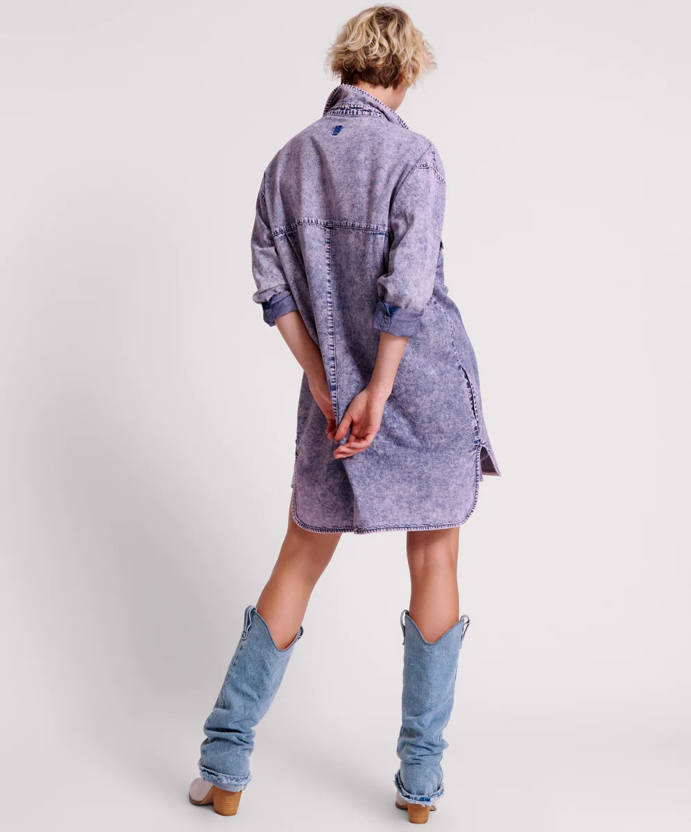 One Teaspoon Purple Rain Nixie Denim Shirt Dress