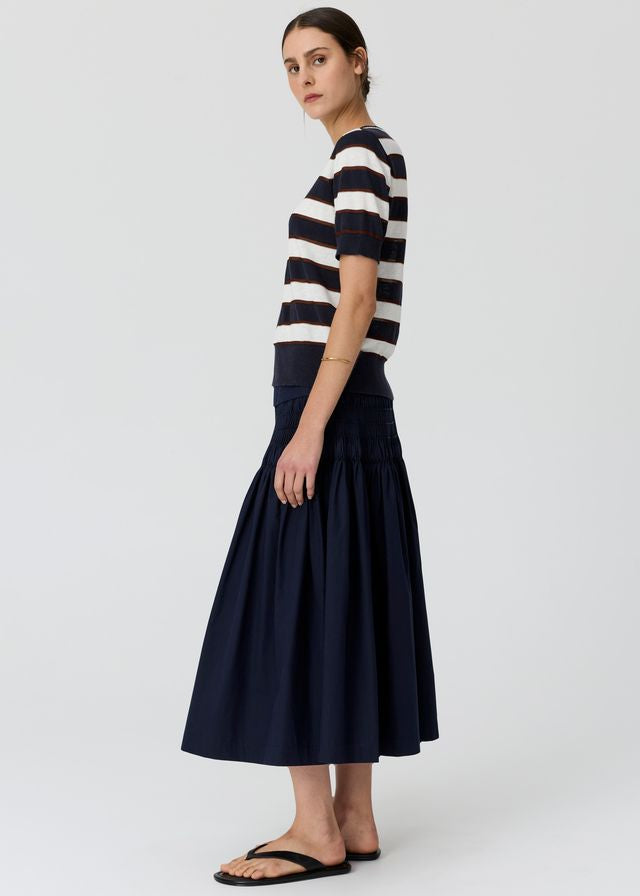 POL Darcey Stripe Knit Tee Ink/White/Choc