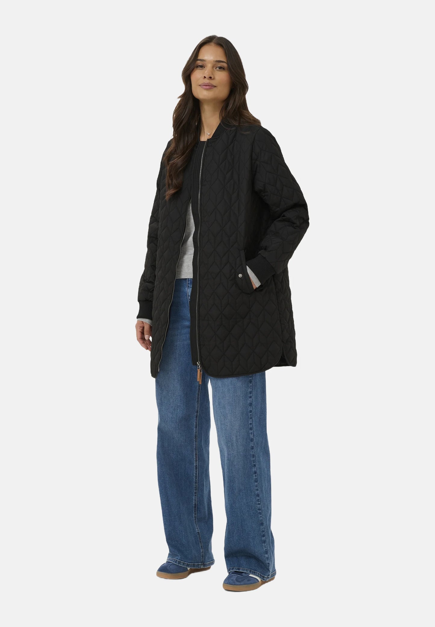 Kaffe KAlelia Long Quilt Jacket Black