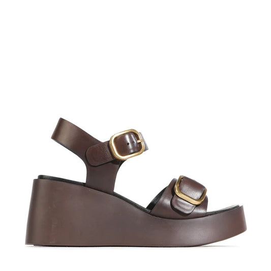 EOS Arias Wedge Sandal in Chestnut