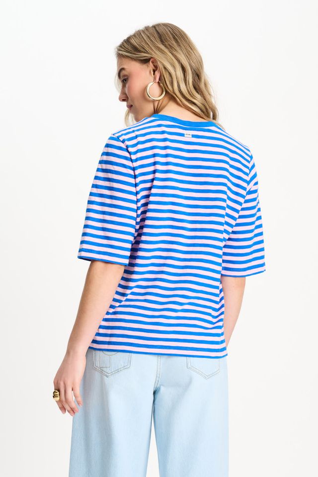 POM Amsterdam T-Shirt Striped Blue/Pink