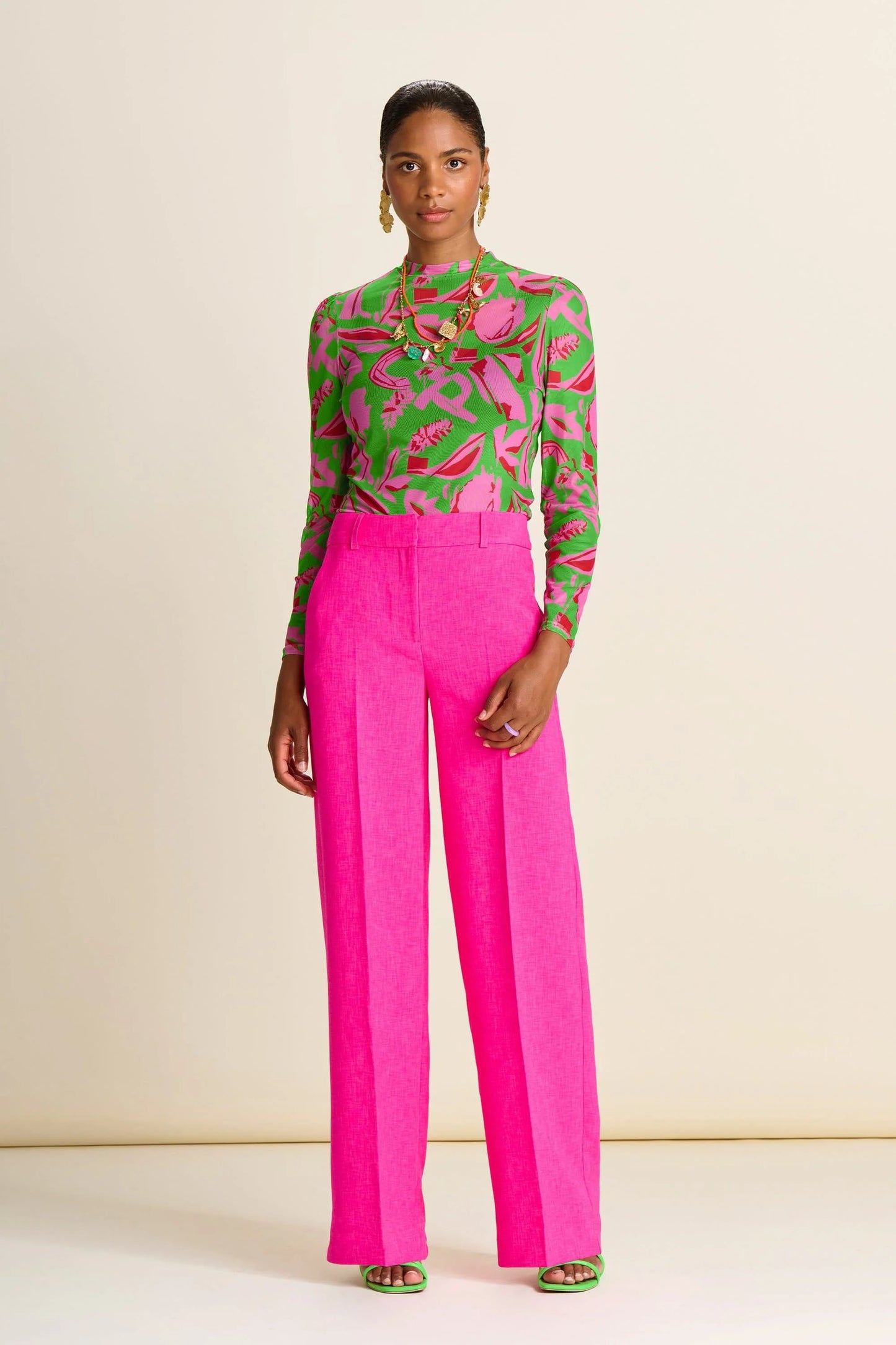 POM Amsterdam Wide Leg Pant in Pink Glow