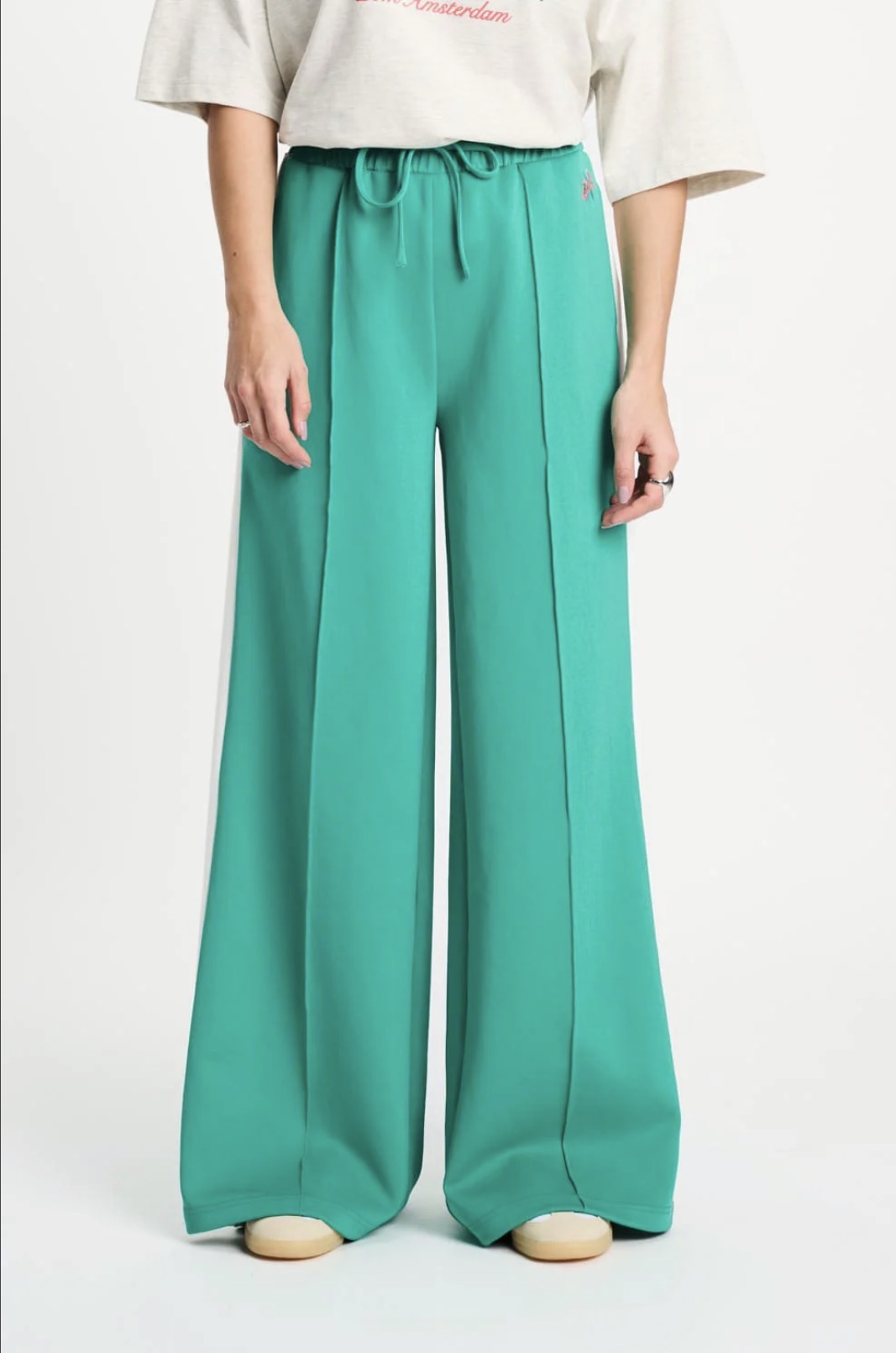 POM Amsterdam Wander Green Trackpants with Stripe