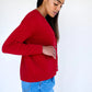 Maxted Button Down Cardigan in Red